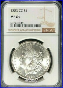 1883-cc Morgan Silver Dollar Ngc Ms 65 Beautiful Coin Ref#33-003