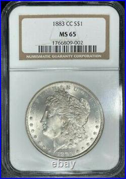 1883-cc Morgan Silver Dollar Ngc Ms 65 Beautiful Coin Ref#809-002