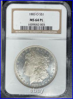 1883-o Morgan Silver Dollarngc Ms 64 Pl Beautiful Coin Ref#92-003