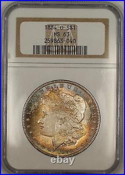 1884-O Morgan Silver Dollar $1 Coin NGC MS-63 Beautifully Toned (11b)