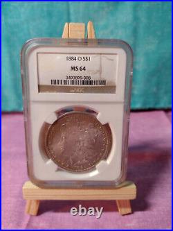 1884-O Morgan Silver Dollar NGC MS64 Beautiful Coin Nice Toning