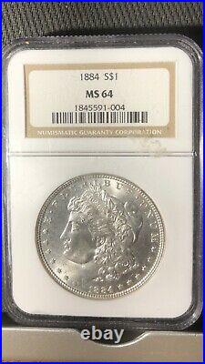 1884 P Morgan Silver Dollar NGC MS64 Beautiful Coin Strong Strike