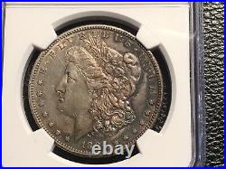 1884-S Morgan Dollar Ngc Au details beautiful colors half of a No problem coin