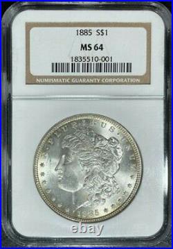 1885 Morgan Silver Dollar Ngc Ms 64 Beautiful Coin Ref#10-001