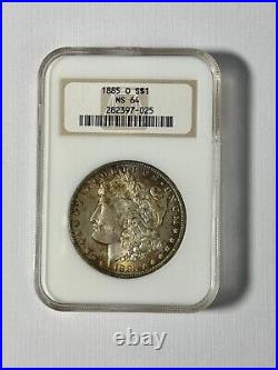 1885-O Morgan Silver Dollar NGC MS64 Beautiful Coin Nice Toning
