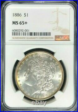 1886 Morgan Silver Dollar Ngc Ms 65+ Beautiful Coin Ref#92-001