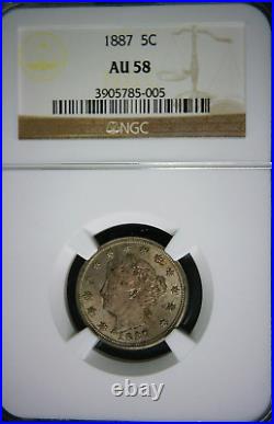 1887 Liberty Nickel NGC AU58 Beautiful Coin Rare this Nice