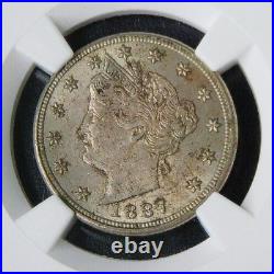 1887 Liberty Nickel NGC AU58 Beautiful Coin Rare this Nice