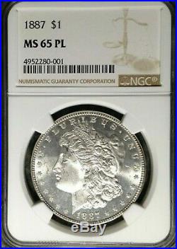 1887 Morgan Silver Dollar Ngc Ms 65pl Wow Beautiful Coin