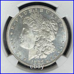 1887 Morgan Silver Dollarngc Ms 63 Pl Beautiful Coin Ref#46-001