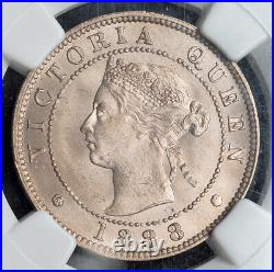 1888, Jamaica (British Colony). Beautiful Cu-Ni Half Penny Coin. NGC MS-65