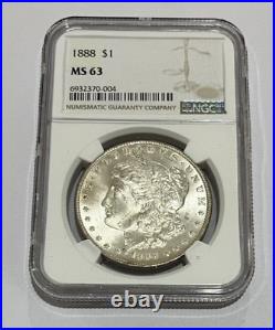 1888 Morgan Dollar NGC MS 63 Beautiful Coin