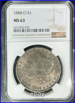 1888-o Morgan Silver Dollarngc Ms 63 Beautiful Coin Ref#55-032