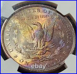 1889 P Morgan Silver Dollar Us Coin NGC Unc details artifical TONED BEAUTY T5334