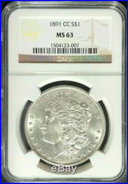 1891-cc Morgan Silver Dollar Ngc Ms 63 Beautiful Coin Ref#23-007