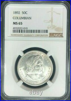 1892 Columbian Expo Commemorative Half Dollar Ngc Ms 65 Beautiful Coinref#010
