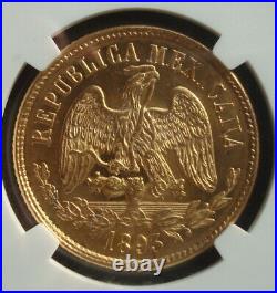 1893 MOM Mexico RARE Beautiful coin $10 Pesos Gold NGC MS61