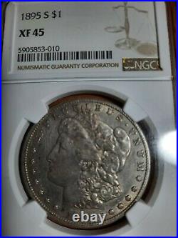 1895-S XF 45 NGC Rare Date / beautiful look coin $1 MORGAN SILVER DOLLAR