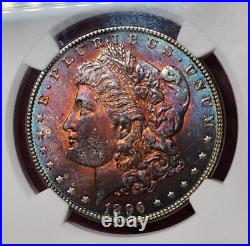 1896 Morgan Silver Dollar NGC MS64 Monster Toned Great Color Beautiful Coin