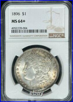 1896 Morgan Silver Dollar Ngc Ms 64+ Beautiful Coin'small Chip' Ref#78-004
