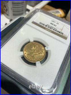 1897 $5 Gold Dollar Liberty Head Half Eagle Nice Coin Beautiful Grade Rare Date
