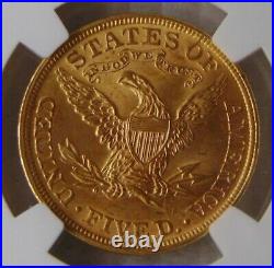 1897 Liberty Head Gold $5 Dollar Half Eagle, NGC MS 64, Beautiful Coin