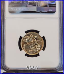 1898 Australia Gold 1 Sovereign Queen Victoria Ngc Ms 61 Beautiful Coin