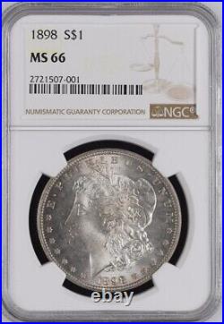 1898-P Morgan Silver Dollar NGC MS66 - Beautiful Lustrous Coin