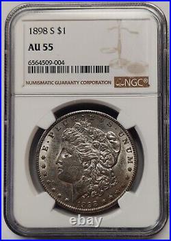 1898-S Morgan Silver Dollar Graded NGC AU55 Beautiful Premium Quality Coin