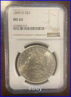 1899-O Morgan Silver Dollar NGC MS64 Beautiful coin, should have graded higher