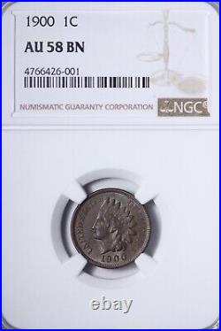 1900 Indian Head Cent Penny NGC AU58 Beautiful Coin, Nice Luster, Looks MS AHQ