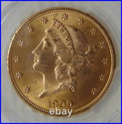 1900 Liberty Head $20 Dollar Gold Double Eagle, NGC MS 64, Beautiful Coin
