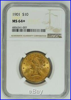 1901 $10 Gold Liberty Head Eagle NGC MS64+ (plus) Pop of only 375 Rare Beauty