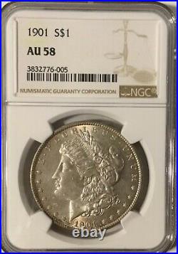 1901 Morgan Dollar NGC AU58 Beautiful Coin Scarce Date