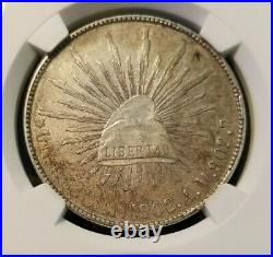 1902 Mo AM MEXICO SILVER PESO NGC AU 58 BEAUTIFUL NATURAL SURFACES GREAT COIN