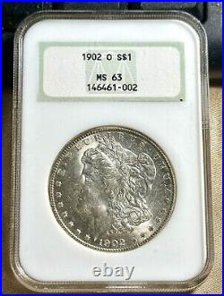 1902 O MORGAN DOLLAR NGC MS63 Rare OLD FATTY HOLDER Amazing beautiful super coin