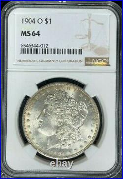 1904-o Morgan Silver Dollar Ngc Ms 64 Beautiful Coin Ref#44-012