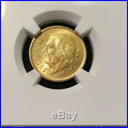 1906 M Mexico Gold 5 Pesos G5p Hidalgo Ngc Ms 64 Beautiful Bright Bu Blazer