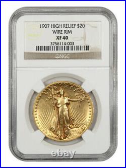 1907 High Relief $20 NGC XF40 (Wire Edge) Americas Most Beautiful Coin
