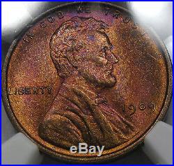 1909 Lincoln Cent Gem BU NGC MS-65 RB. Beautiful Coin with Amazing Tones, NICE
