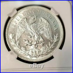 1909 Mo GV MEXICO SILVER UN PESO NGC MS 62 GREAT LUSTER BEAUTIFUL COIN
