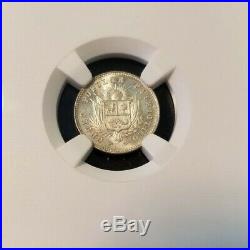 1910 Peru Silver Un Sol Token Coinage Ngc Ms 65 High Grade Beautiful Coin