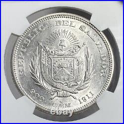 1911 CAM EL SALVADOR Peso KM-115.2 NGC AU58 Beautiful White Coin