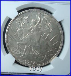 1912 RARE Mexico $1 peso silver Beautiful coin Uncirculated NGC 61