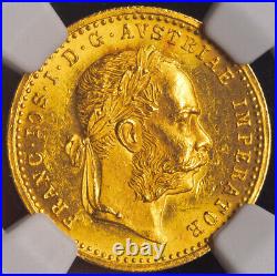 1913, Austria (Empire), Francis Joseph I. Beautiful Gold Ducat Coin. NGC MS-63