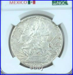 1913 Mexico Silver 1 Peso Caballito Ngc Au 58 Scarce High Grade Beautiful Coin