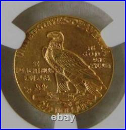 1915 GOLD $2.5 INDIAN HEAD QUARTER EAGLE, NGC AU58 Beautiful Coin