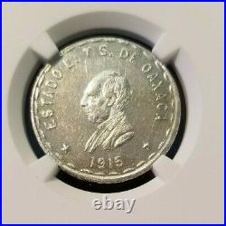 1915 Mexico Peso Oaxaca 4th Bust Ngc Ms 63 High Grade Beautiful Scarce Coin