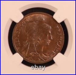 1916 France 10 Centimes NGC MS65 BN Choice Uncirculated! Beautiful Coin