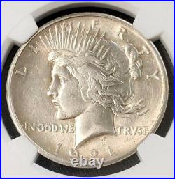 1921 Peace Dollar Beautiful High Relief Coin. NGC MS62. Rare Date